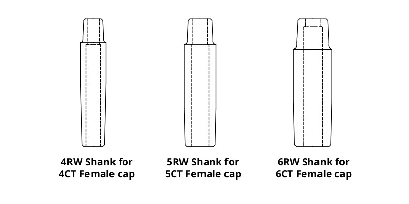 Tuffaloy Straight Shanks for Female Caps Header