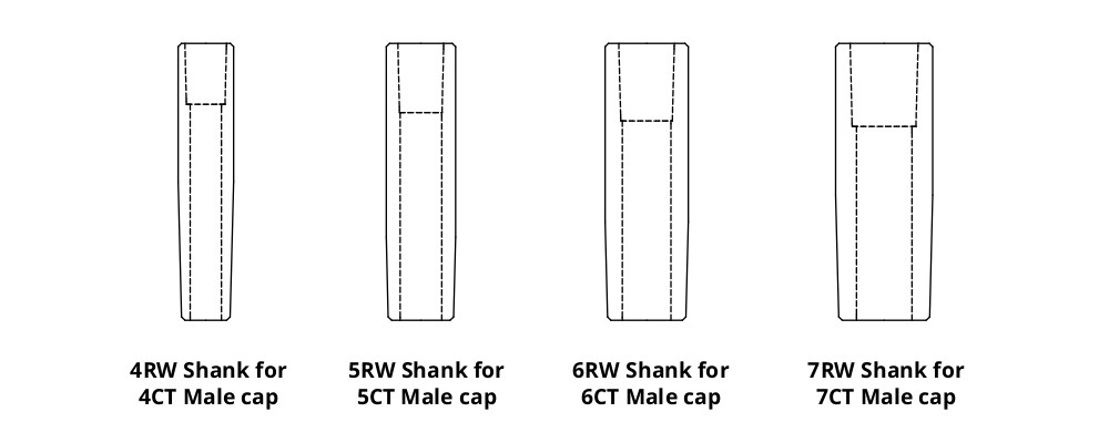 Tuffaloy Straight Shanks for Male Caps Header